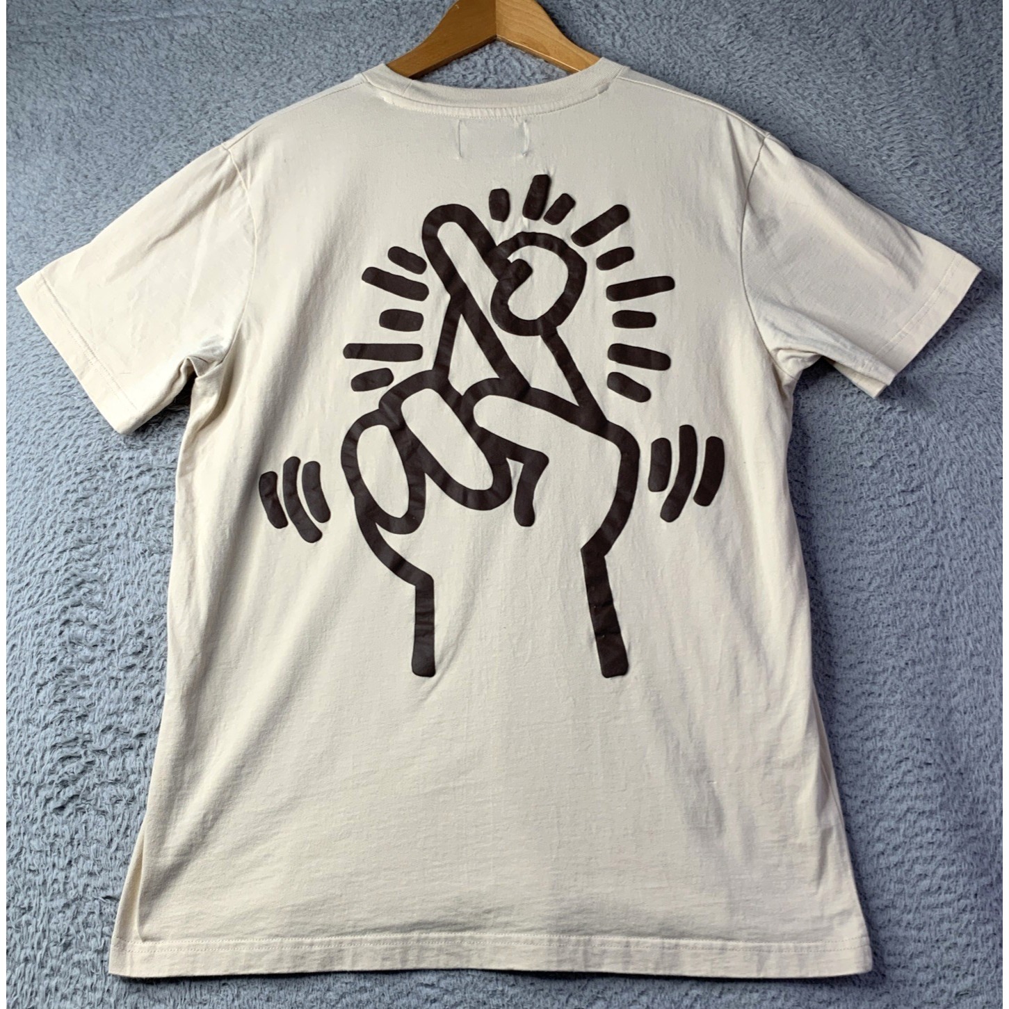 Keith Haring X Shoe Palace T Shirt Mens Size Medium Beige Cotton Keith Haring
